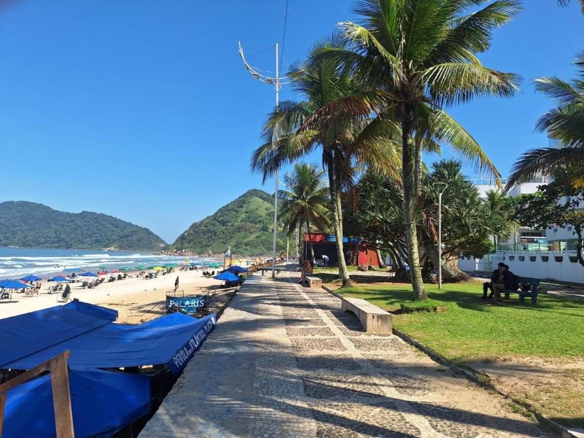 1E-Pe Na Areia Da Praia Do Tombo, 3 Quartos, Ar Cond, 2 Banheiros+Roupas De Cama Guaruja Bagian luar foto